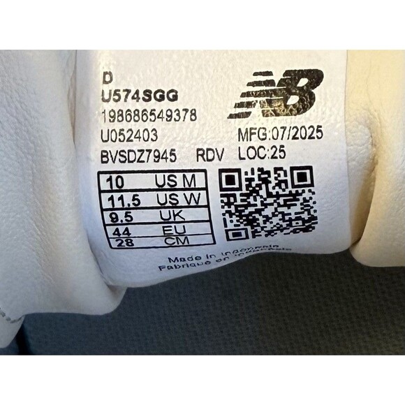 NEW BALANCE 574 Unisex Sneakers M10/W11.5 Black Cement Slate Gray Shoes U574SGG main image 5